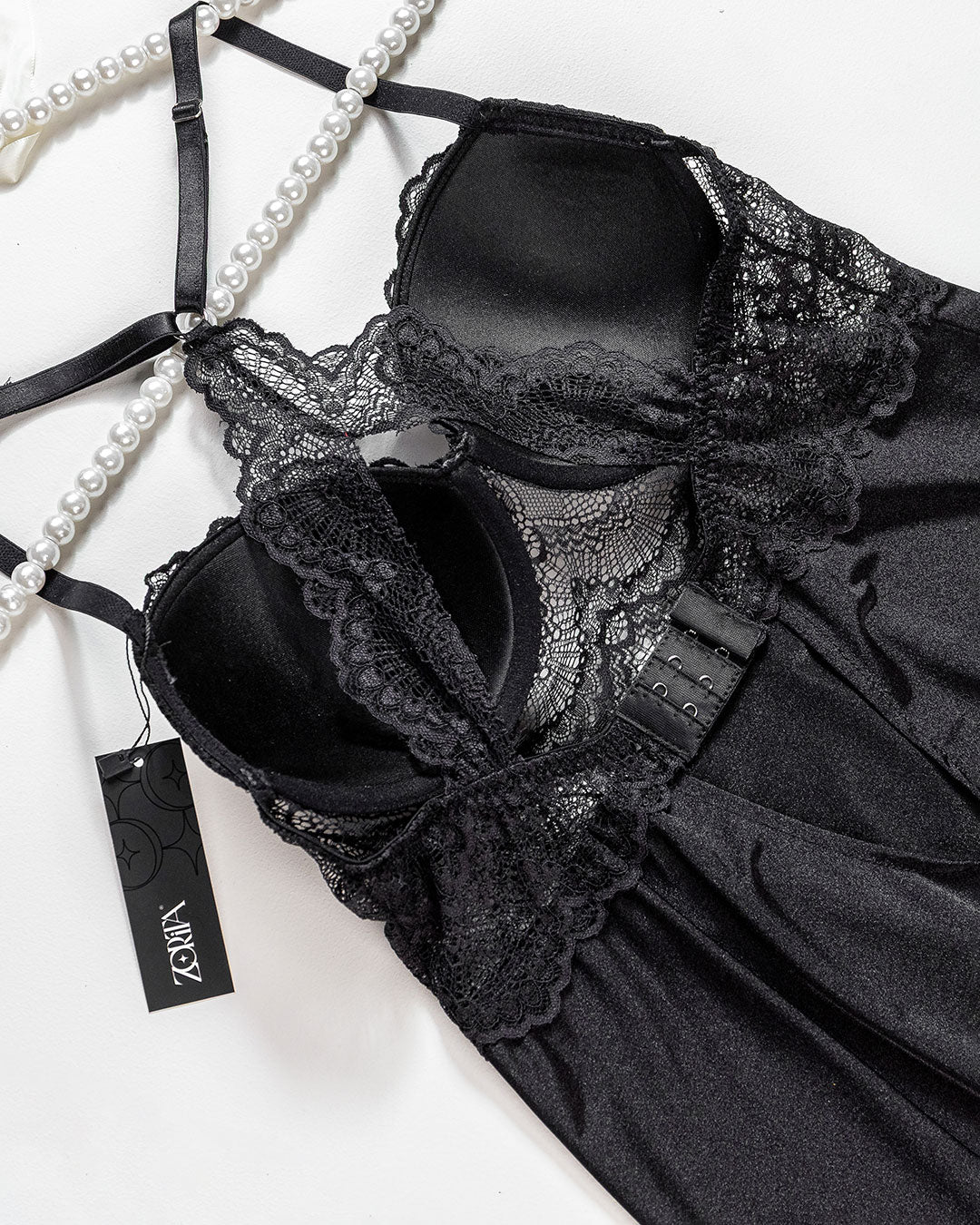 Satin Lace Padded Babydoll 4409-26