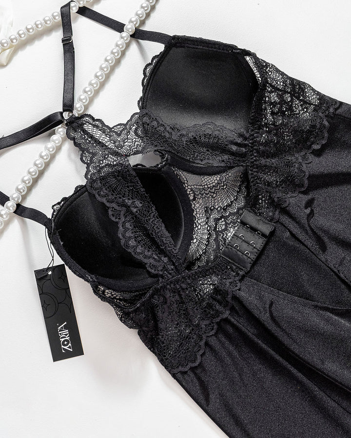 Satin Lace Padded Babydoll 4409-26