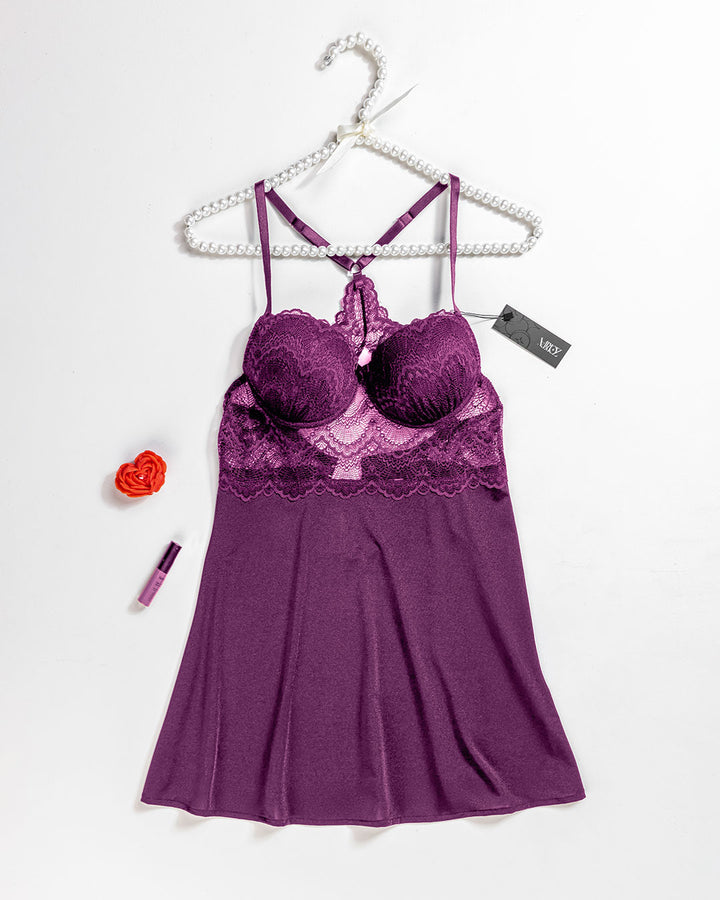 Satin Lace Padded Babydoll 4409-26