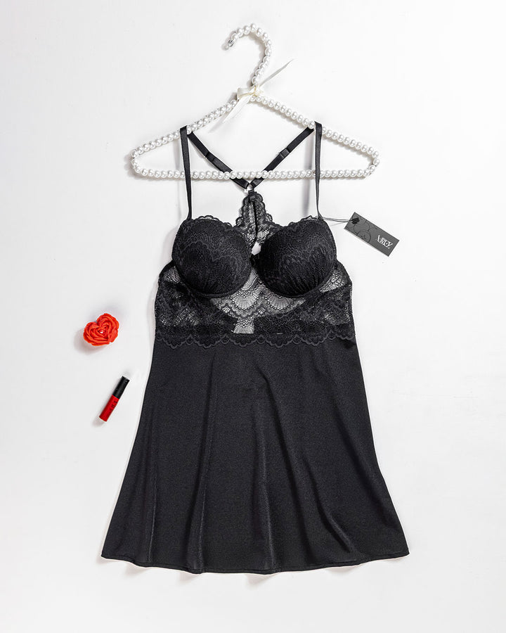 Satin Lace Padded Babydoll 4409-26