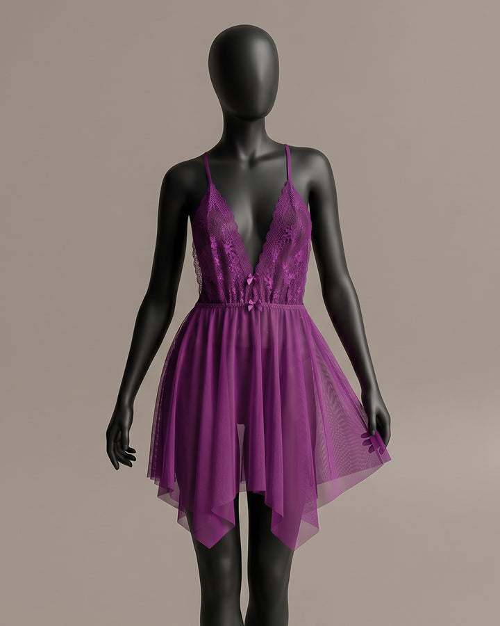Lace & Mesh Padded Babydoll – Reverie (4410)