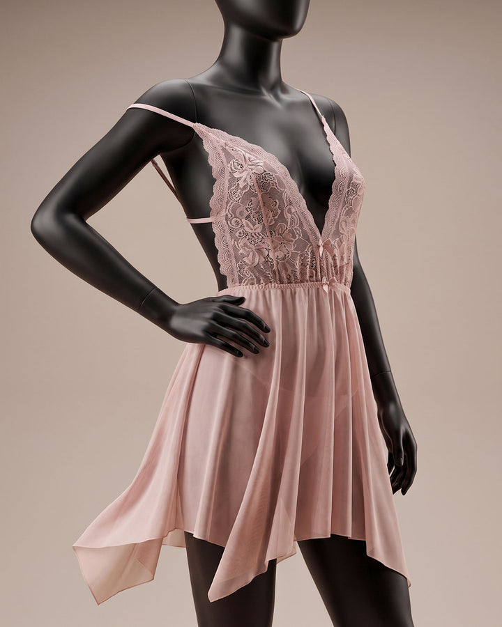 Lace & Mesh Padded Babydoll – Reverie (4410)