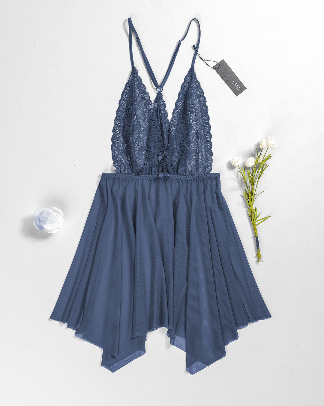 Lace & Mesh Padded Babydoll – Reverie (4410)