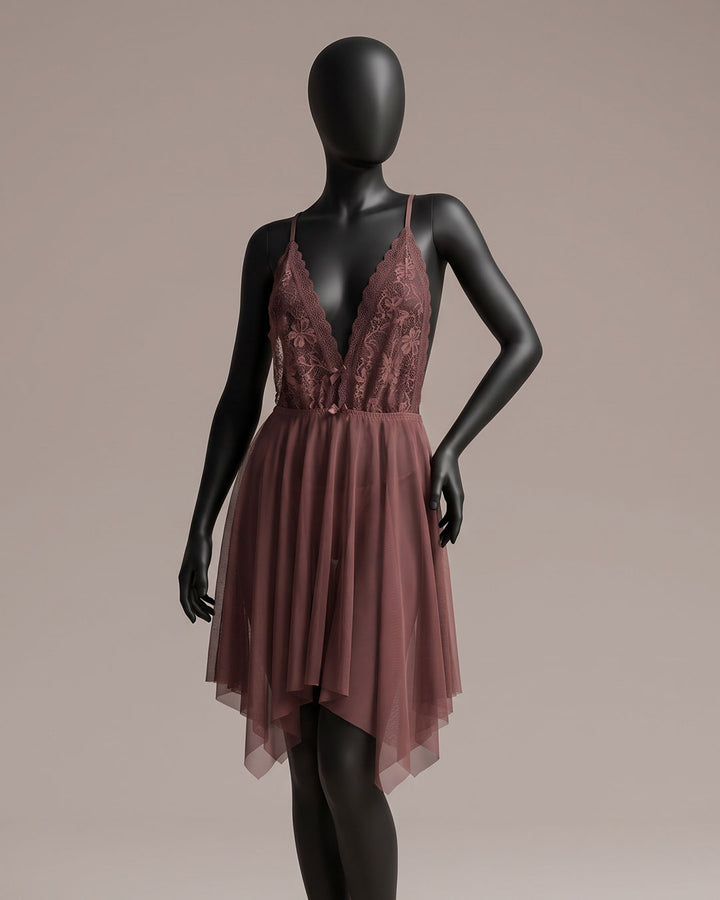 Lace & Mesh Padded Babydoll – Reverie (4410)
