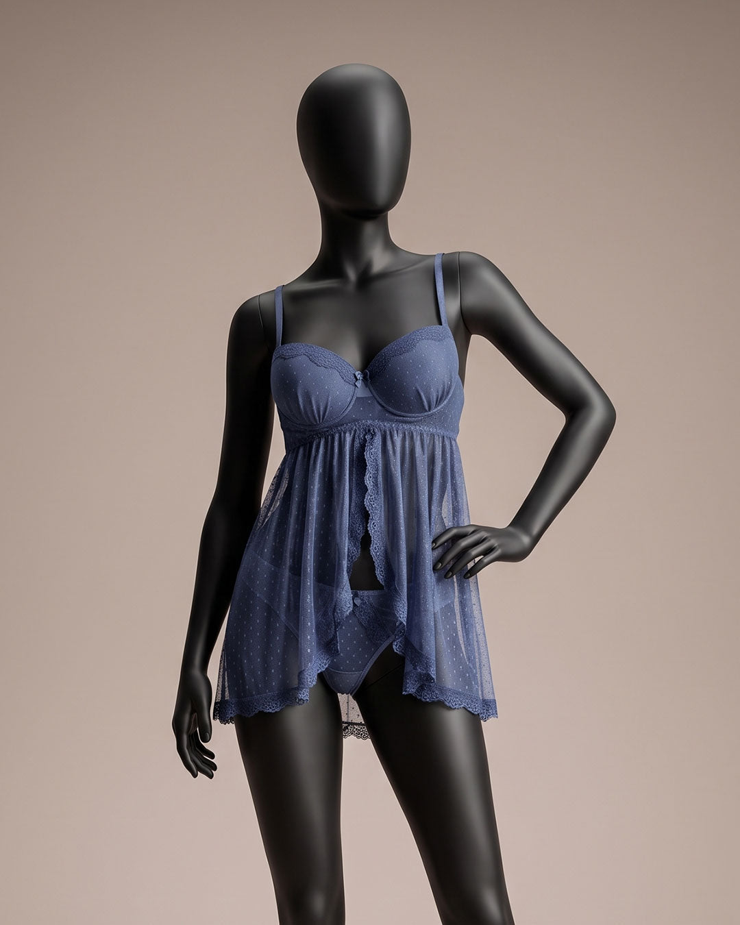 Sheer Mesh Padded Babydoll – Solstice (4413)