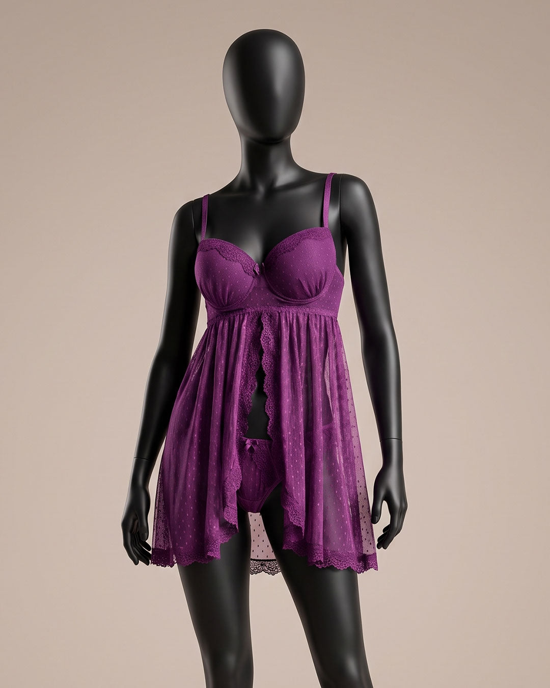 Sheer Mesh Padded Babydoll – Solstice (4413)