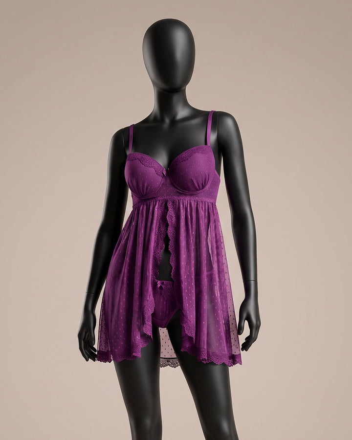 Sheer Mesh Padded Babydoll – Solstice (4413)