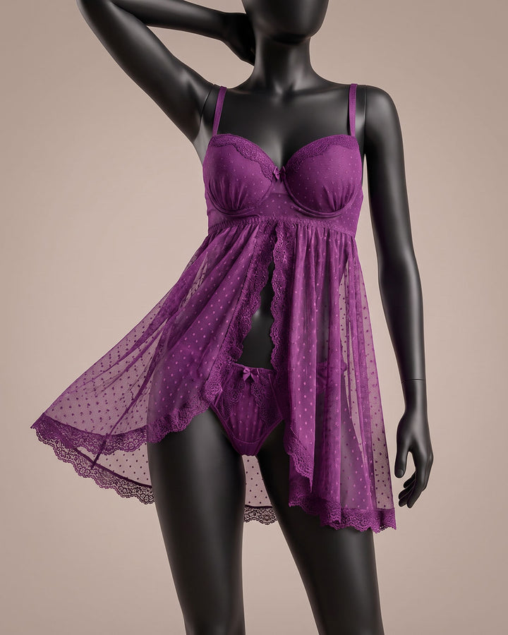 Sheer Mesh Padded Babydoll – Solstice (4413)