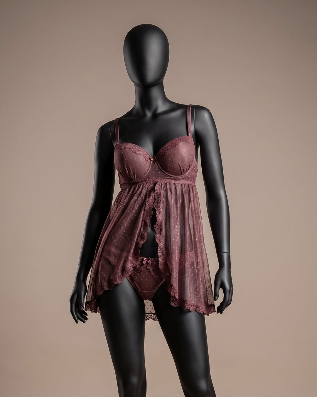 Sheer Mesh Padded Babydoll – Solstice (4413)