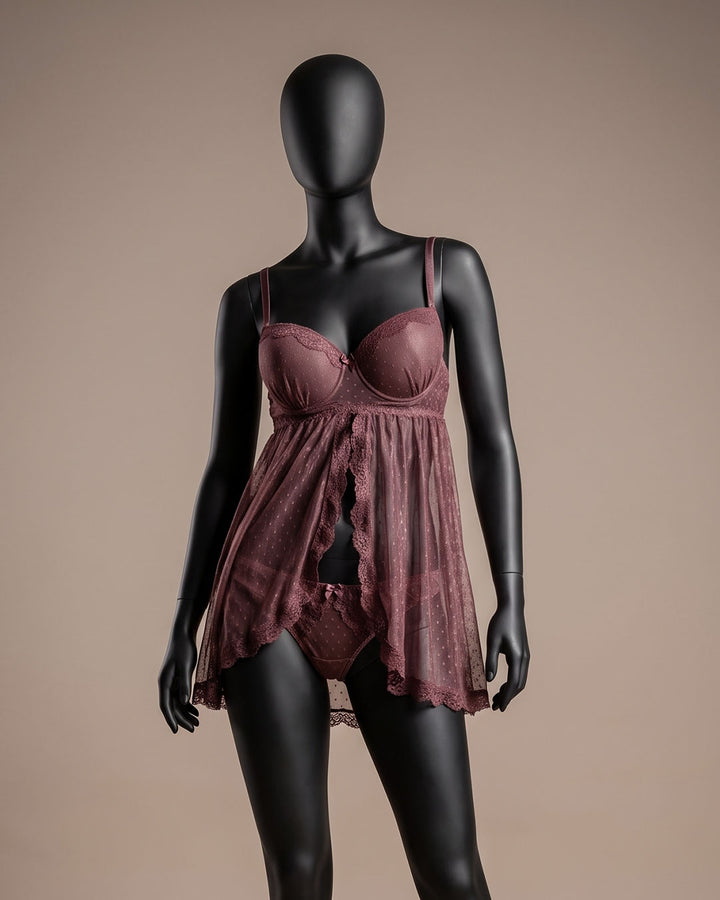 Sheer Mesh Padded Babydoll – Solstice (4413)
