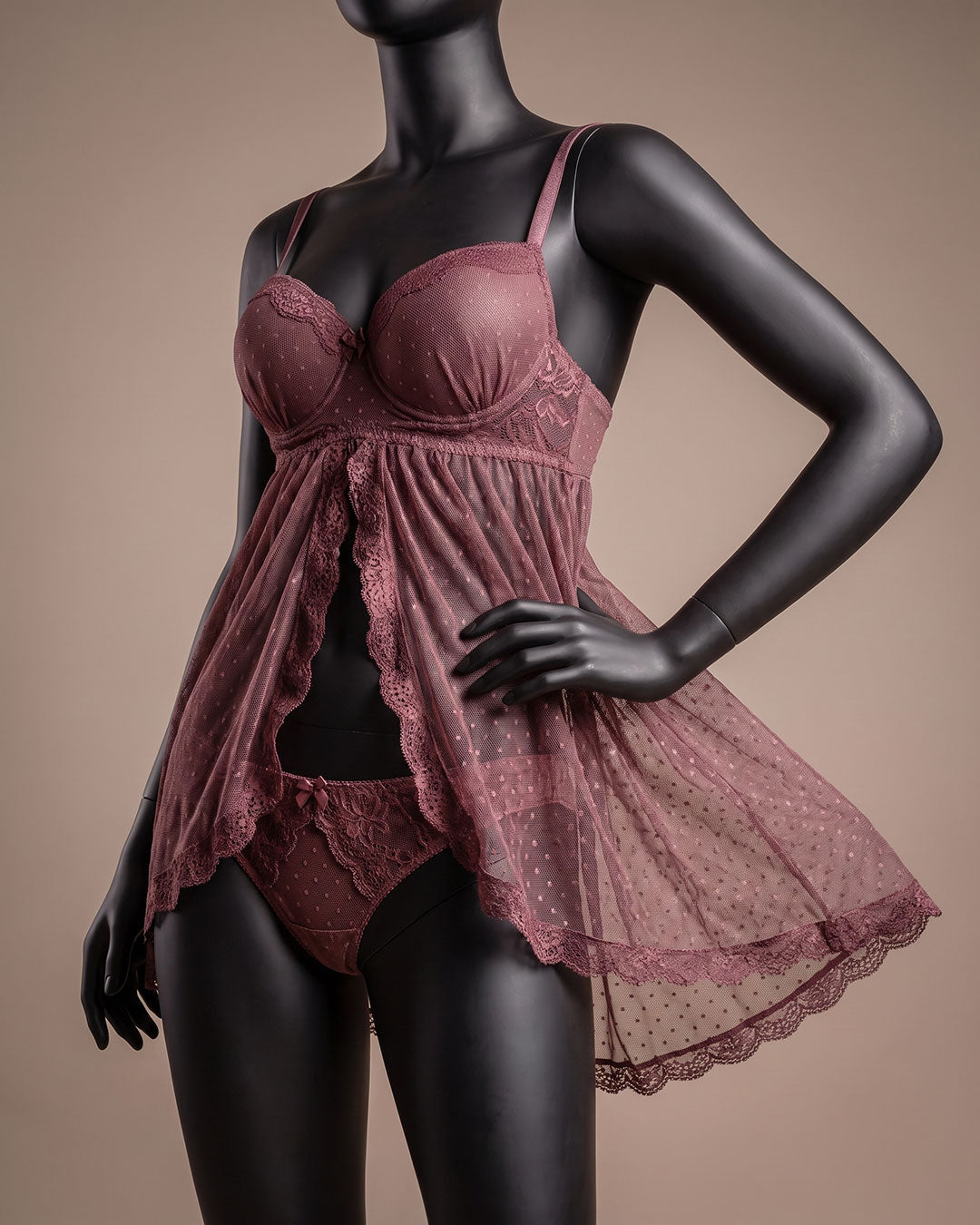 Sheer Mesh Padded Babydoll – Solstice (4413)