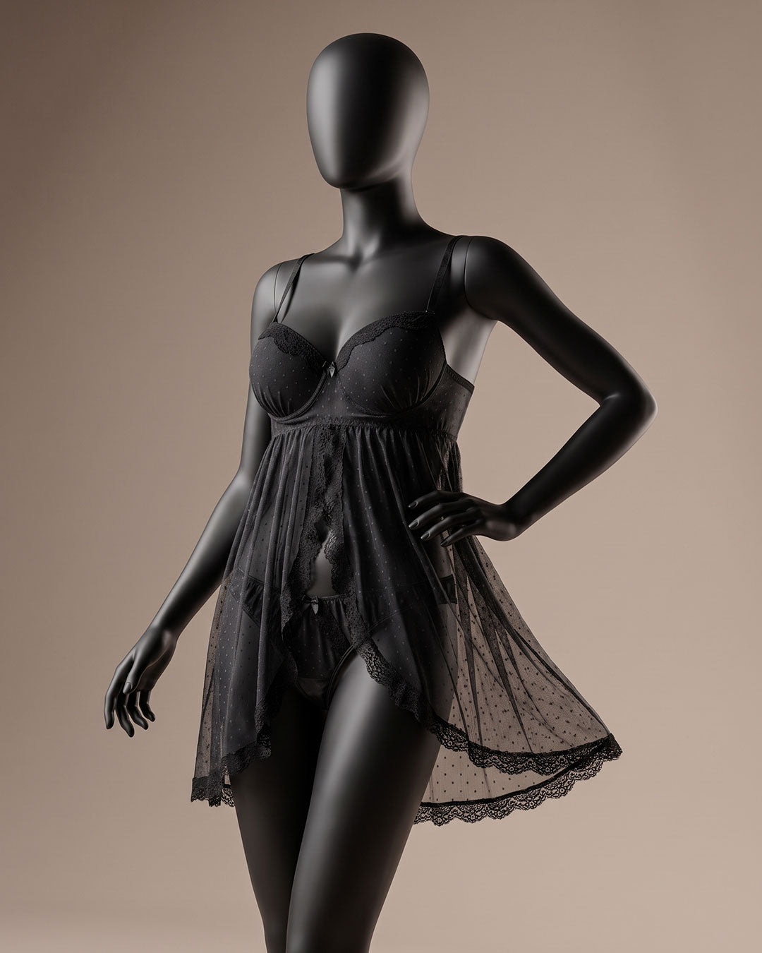 Sheer Mesh Padded Babydoll – Solstice (4413)