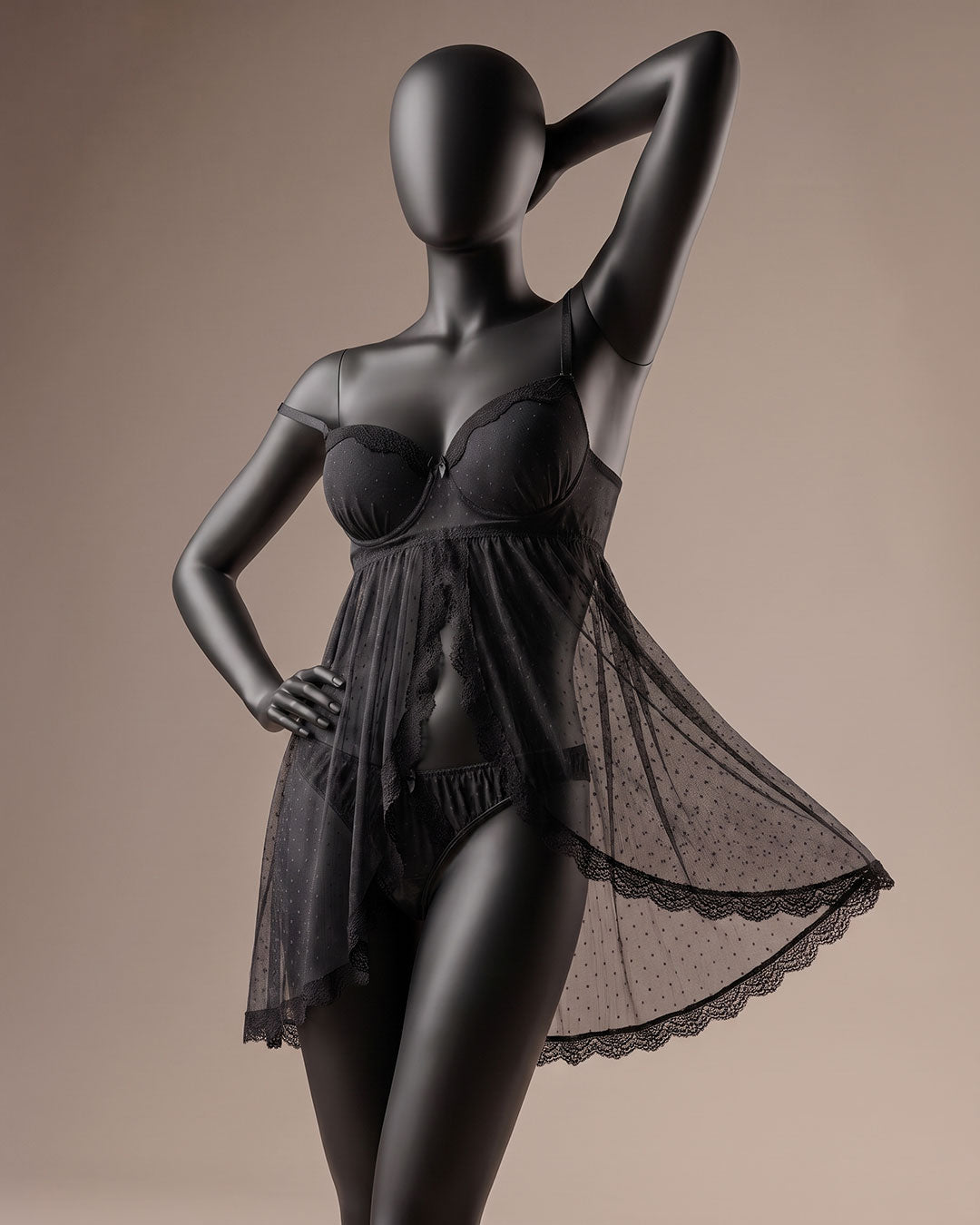 Sheer Mesh Padded Babydoll – Solstice (4413)