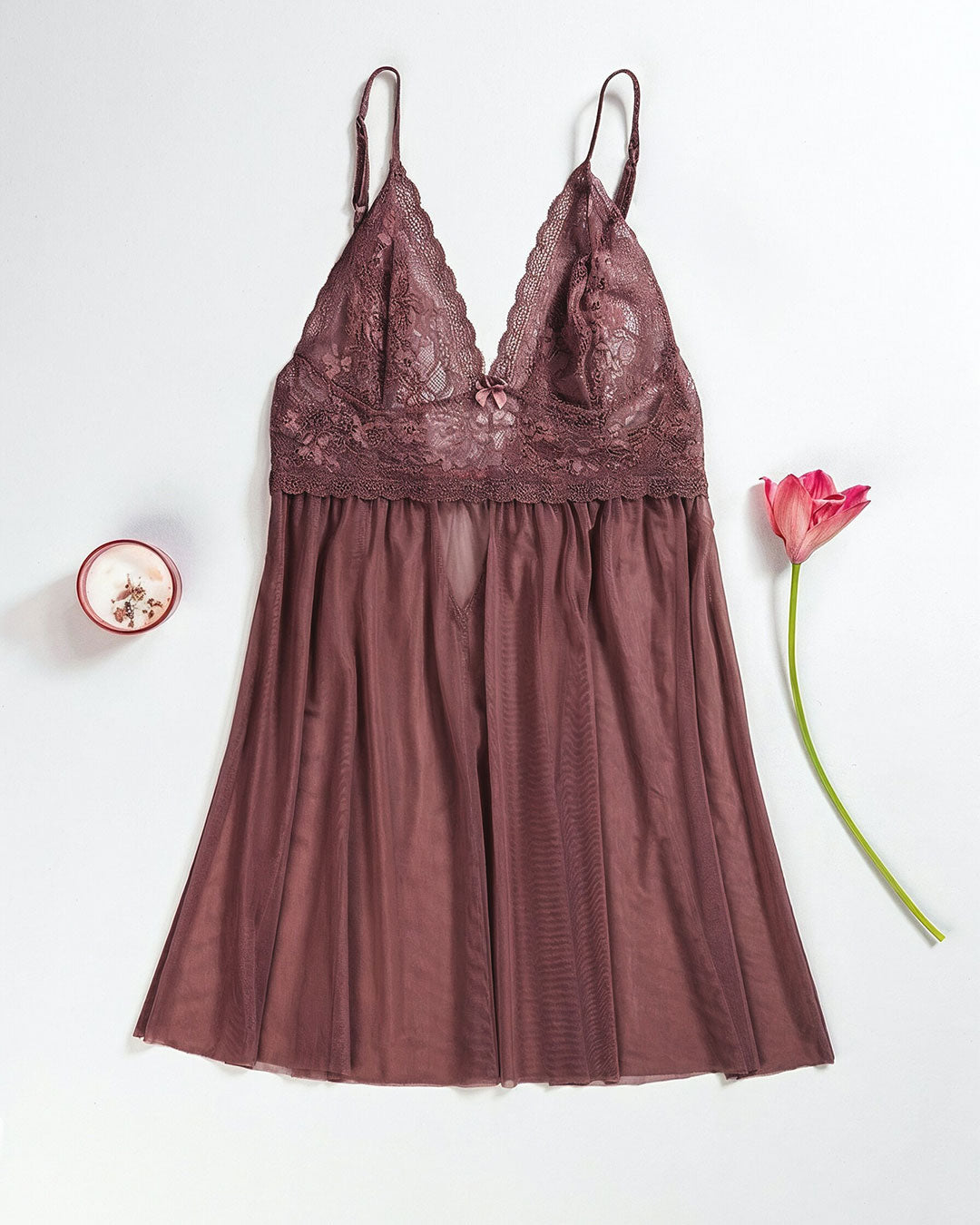 Mesh & Lace Babydoll Lingerie 4417-26