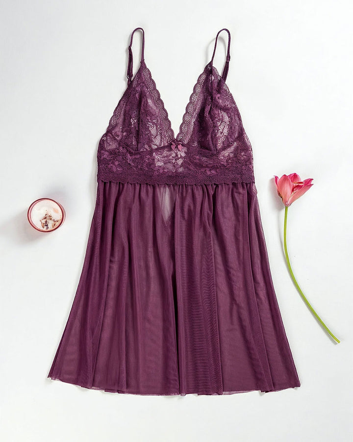 Mesh & Lace Babydoll Lingerie 4417-26