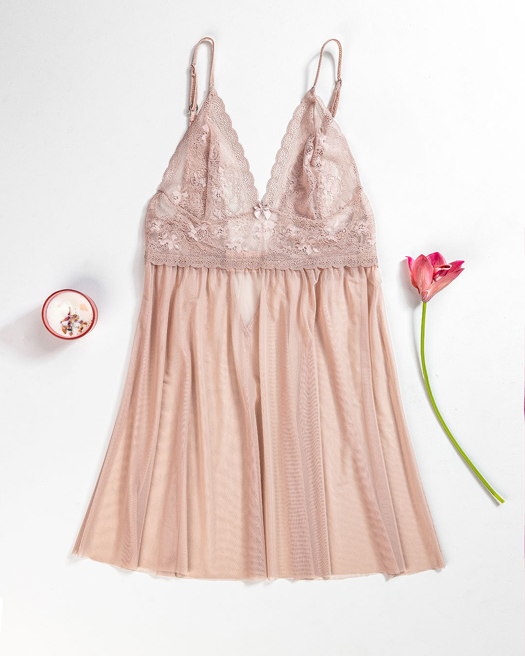 Mesh & Lace Babydoll Lingerie 4417-26