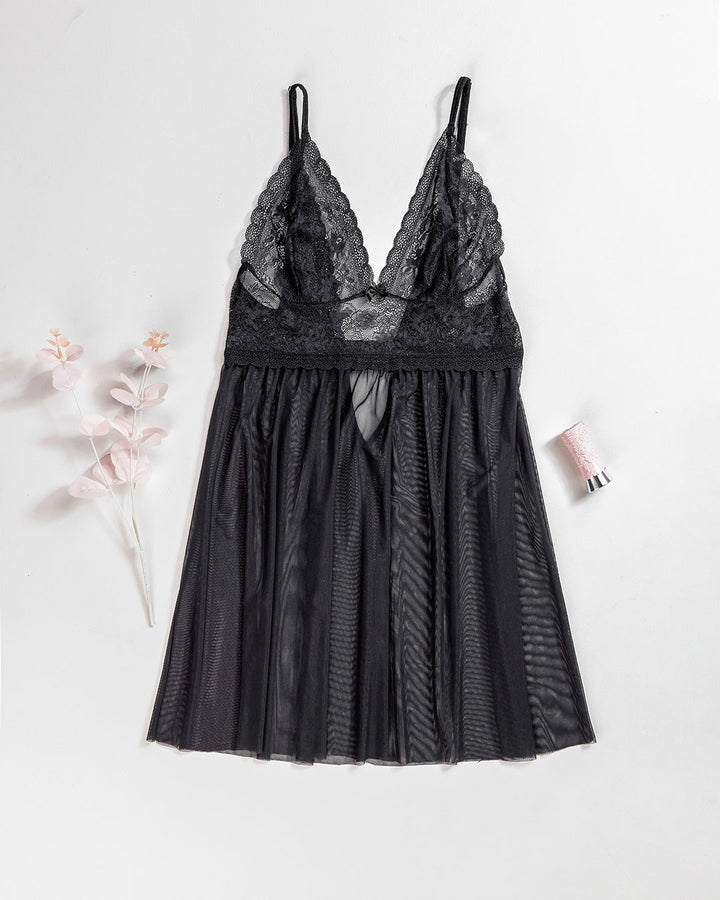 Mesh & Lace Babydoll Lingerie 4417-26