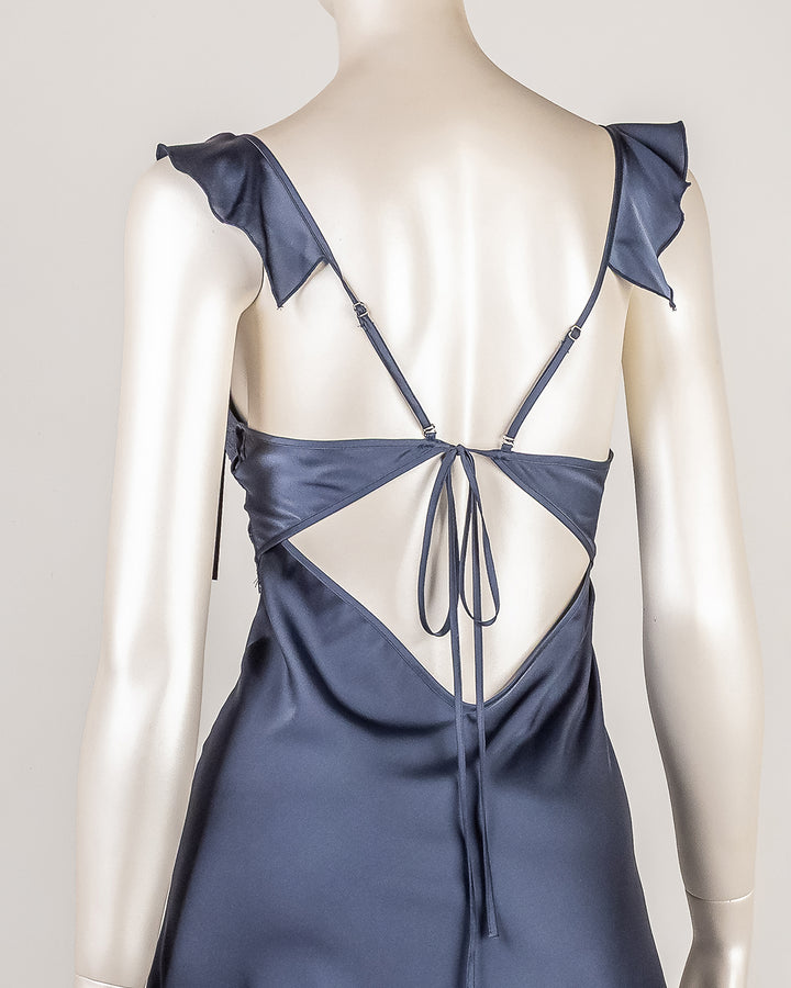 Lace Trim Satin Gown 4784-26