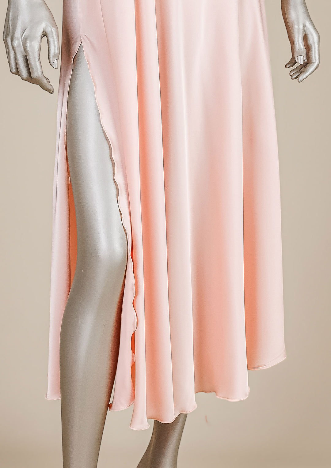 Lace-Trimmed Satin Gown