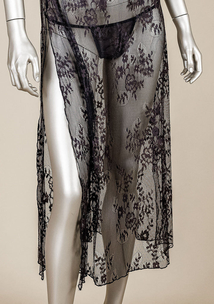 Padded Mesh Gown with Adjustable Straps