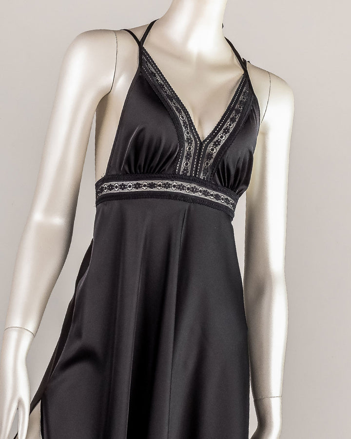 Lace Trim Satin Gown 4861-26