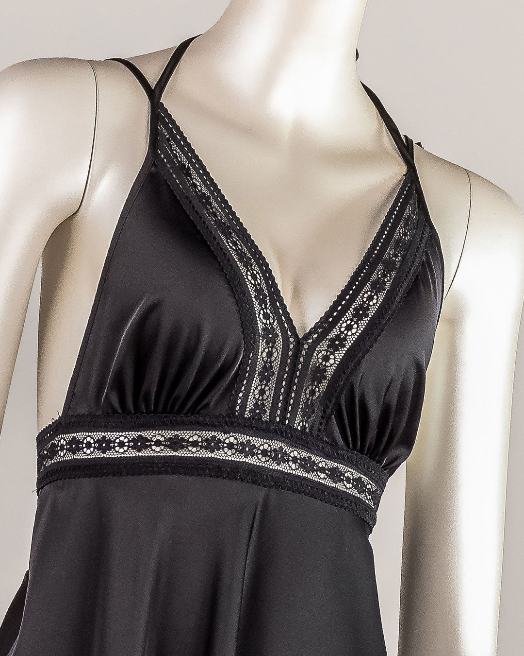Lace Trim Satin Gown 4861-26