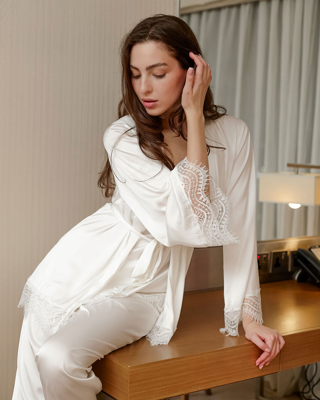 بيجامة 3 قطع ساتان 3469-25