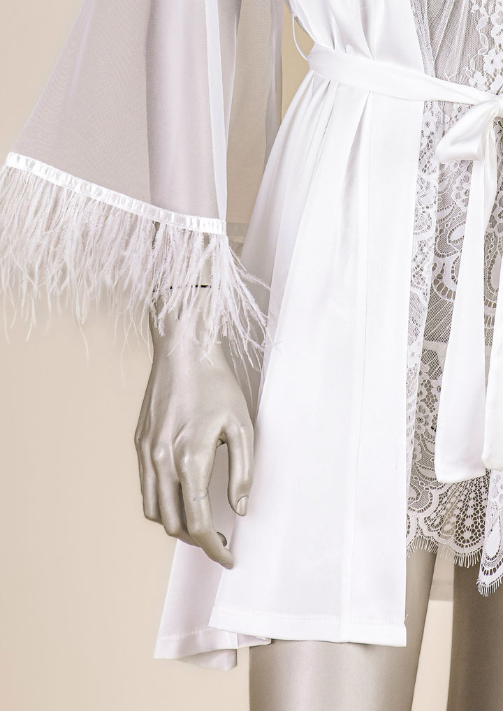 Feathered Lace Bridal Lingerie Set