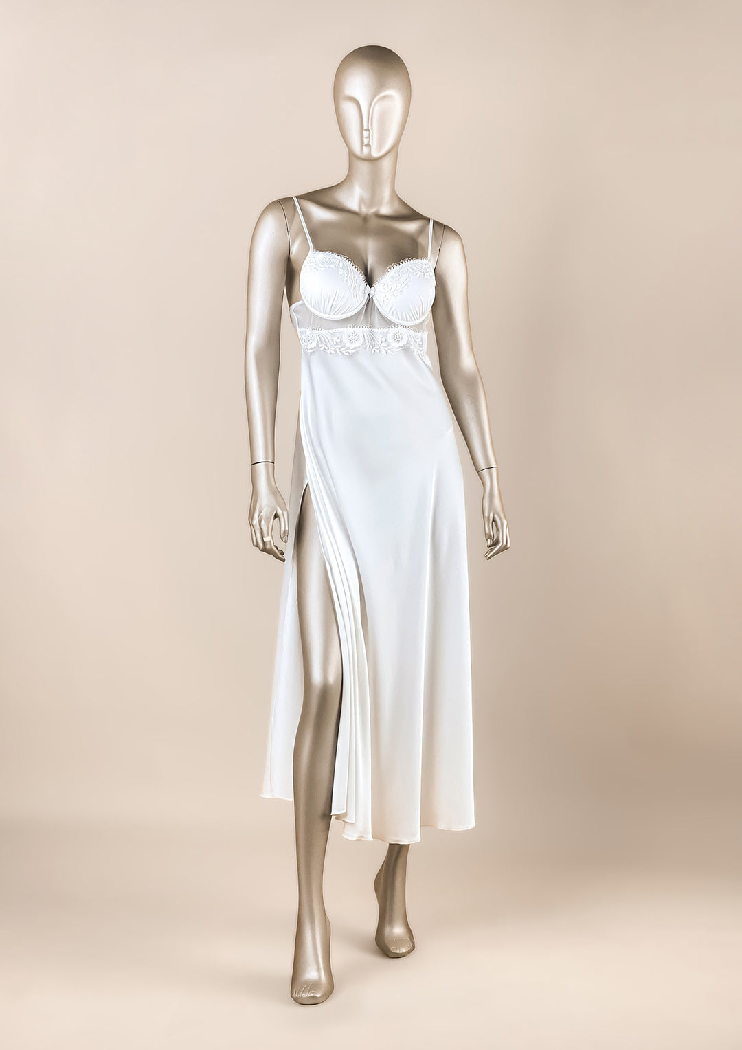 White Satin Lace Bridal Set