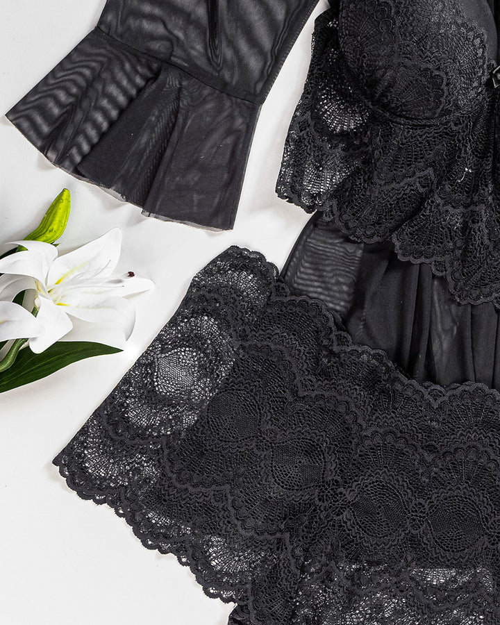 Mesh Lace Robe Set 6106-26