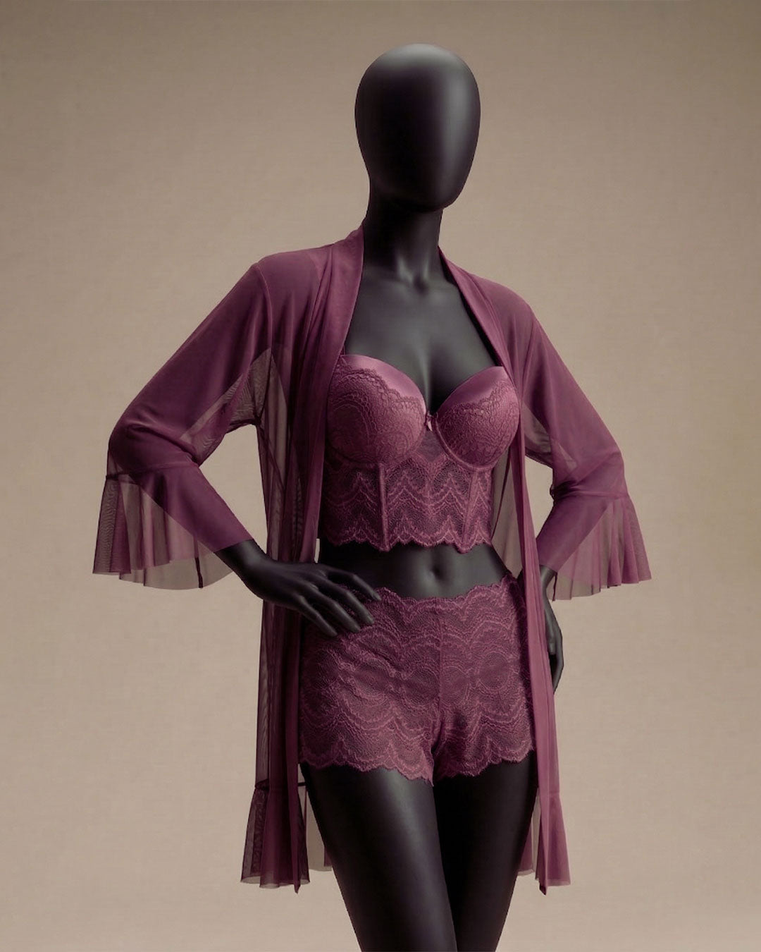 Mesh Lace Robe Set 6106-26