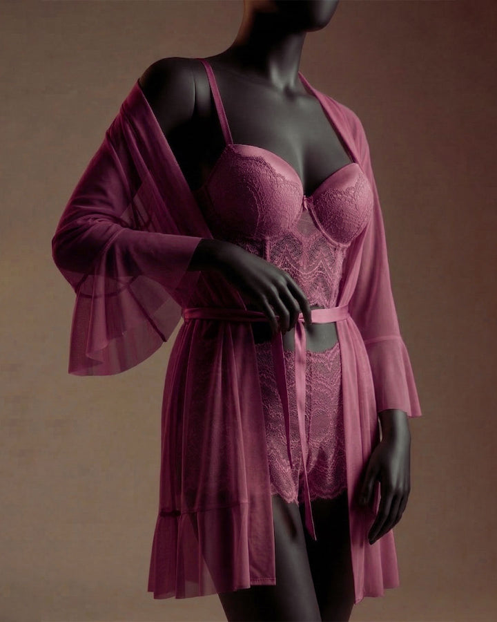Mesh Lace Robe Set 6106-26
