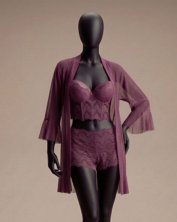 Mesh Lace Robe Set 6106-26
