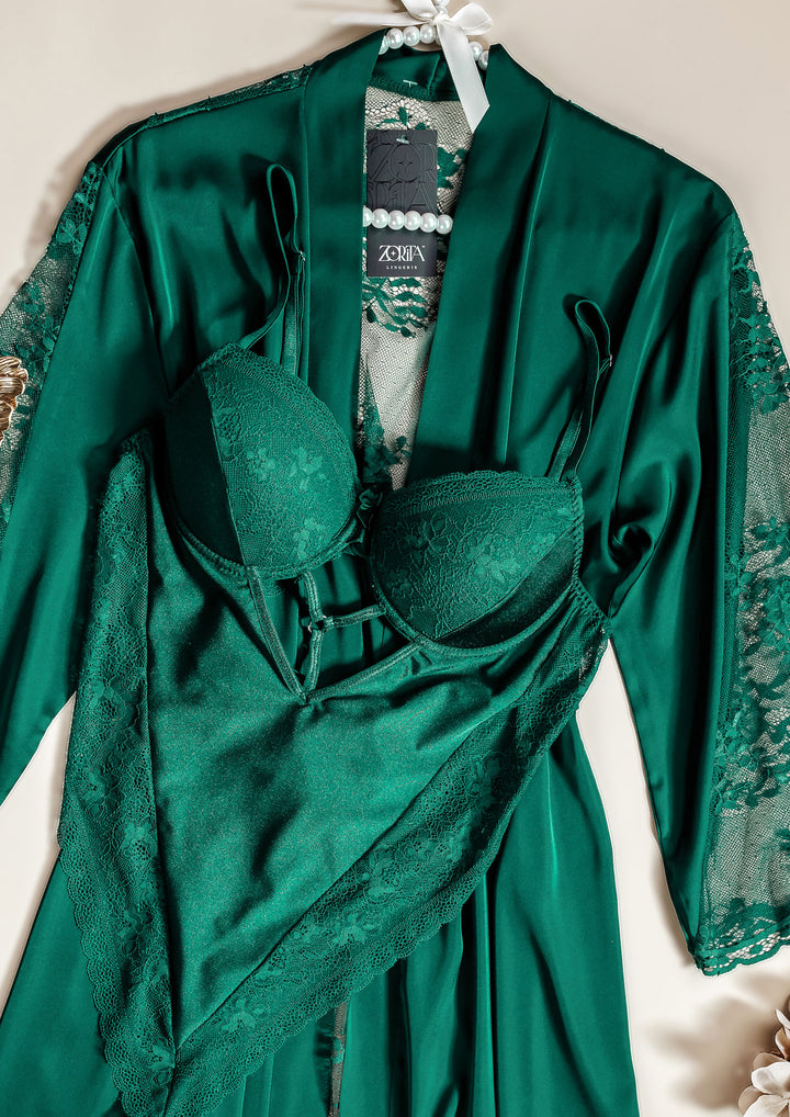 Satin Teddy & Robe Duo