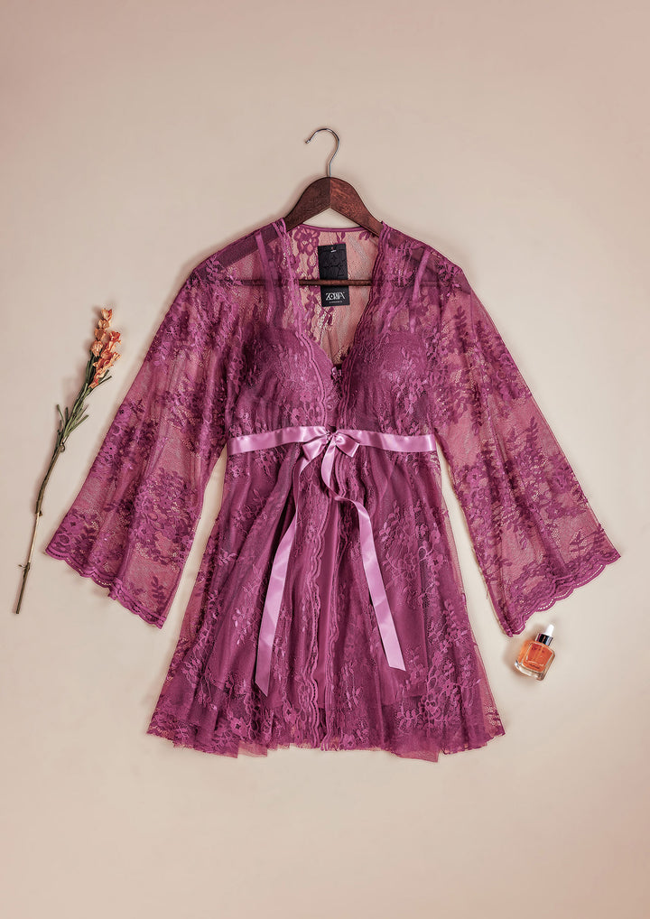 طقم رداء دانتيل 6119-25