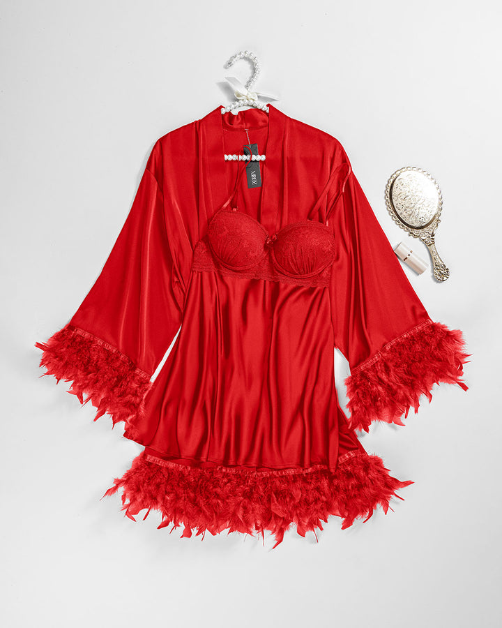 Short Satin Robe Set – Muse (6143)