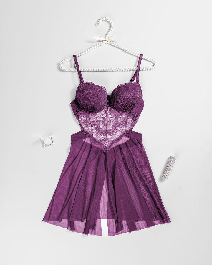 Lace Mesh Padded Babydoll 4403-26