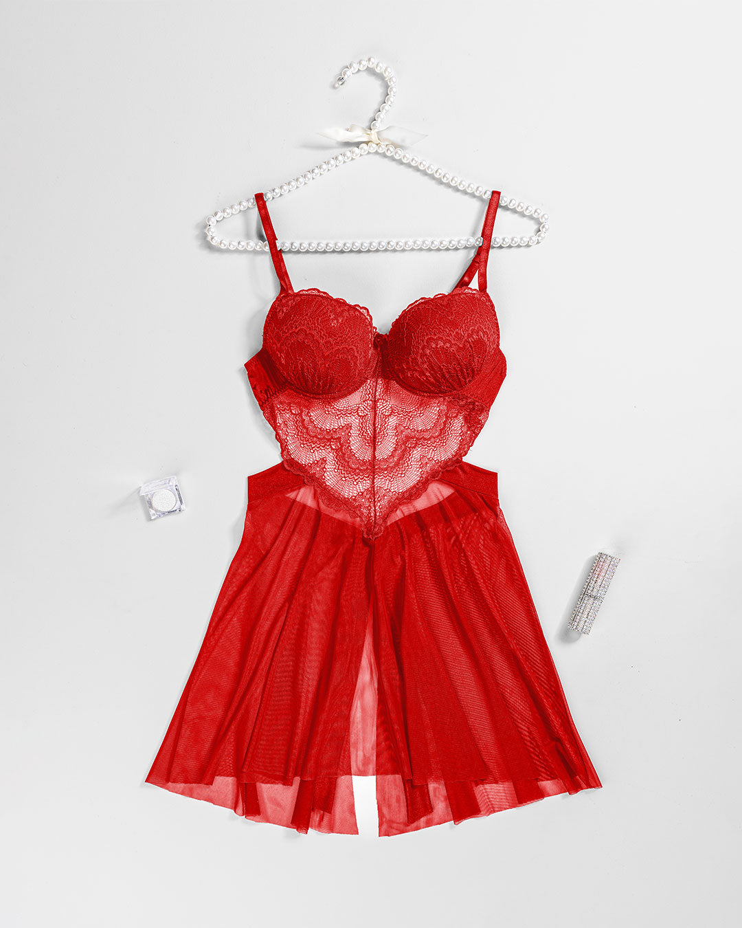 Lace Mesh Padded Babydoll 4403-26