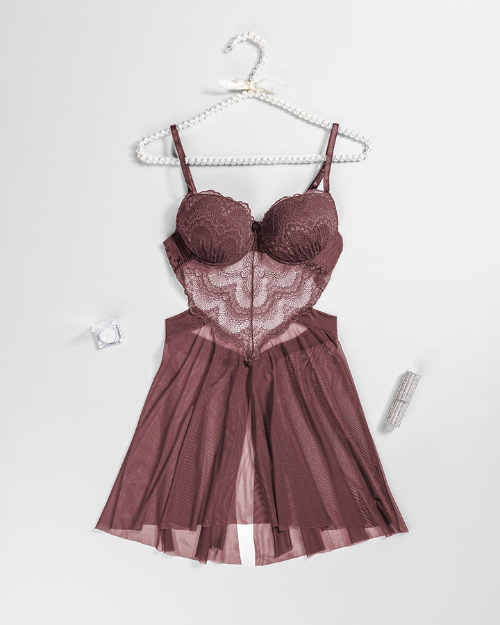 Lace Mesh Padded Babydoll 4403-26
